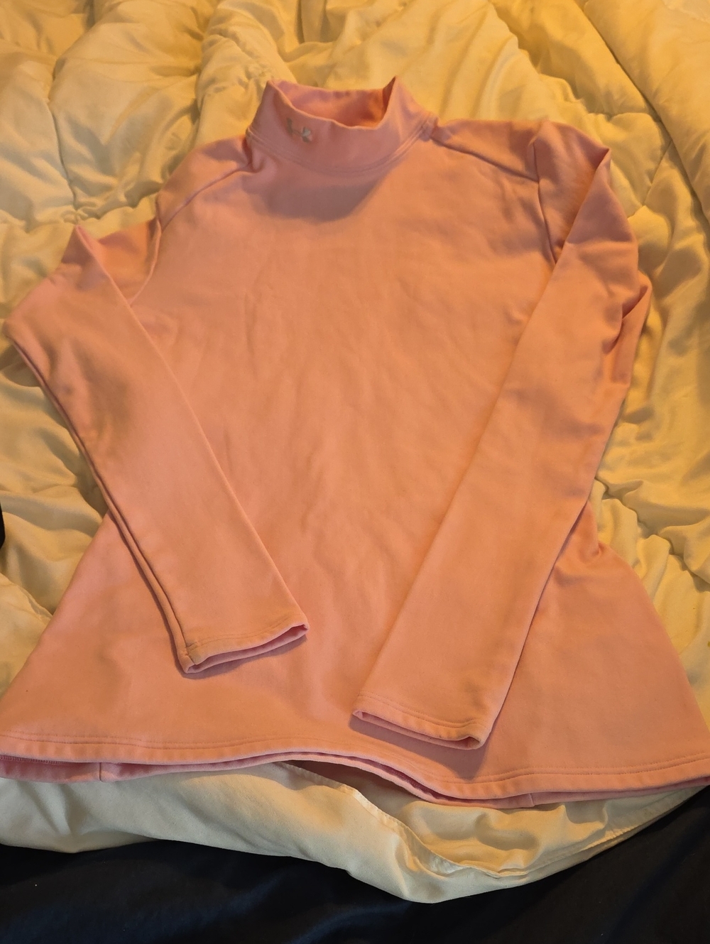 Under Armour Girls' Light Pink Long-Sleeve Mock Neck Top